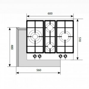 LEX GVG 643C BL ГАЗОВАЯ ВАРОЧНАЯ ПОВЕРХНОСТЬ (ЧЕРН.СТЕКЛО)